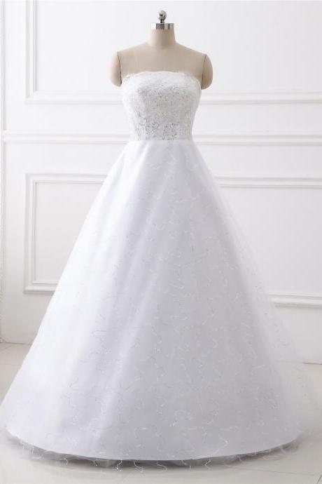 A-line Lace Beadings Applique Wedding Dress ,sexy Sweetheart Neck Wedding Dress , Luxury Beading Sleeveless Wedding Dress, Floor Length Bridal