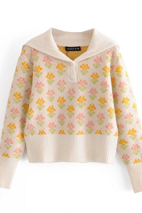 Women&amp;#039;s printed knit cardigan top for autumn