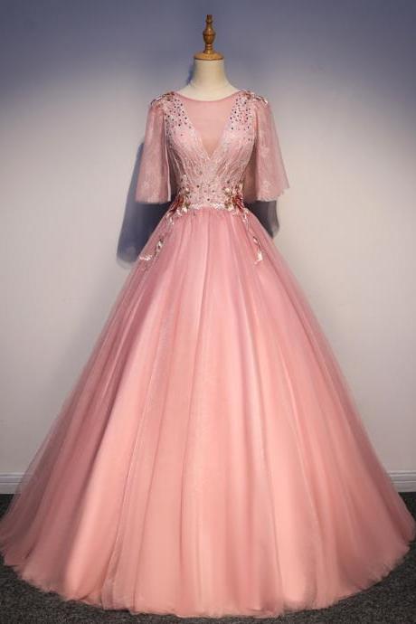 Off Shoulder Prom Dress,pink Party Dress,formal Ball Gown Prom Dress,custom Made