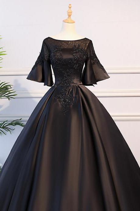 Elegant Prom Dress,black Party Dress,formal Ball Gown Prom Dress,custom Made