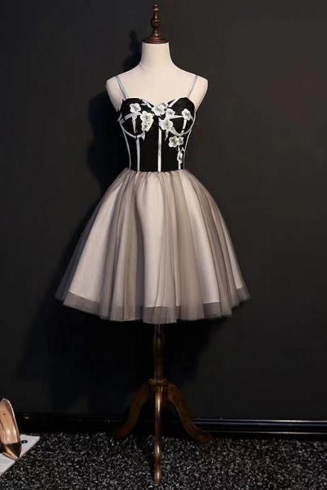 Evening Dress, Party Dinner Dress, Short Homecoming Dress Black Halter Dress,custom Made