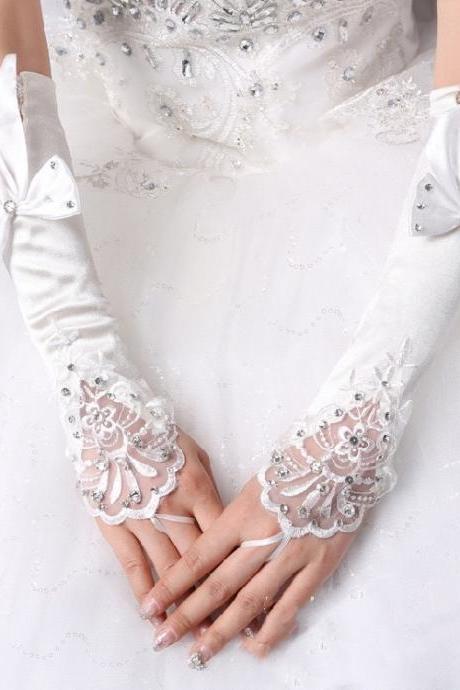 Wedding Dress Gloves Supply, Bride Wedding Long White Lace Gloves, Wedding Accessories Wholesale