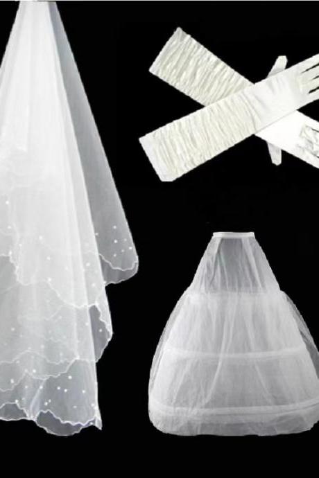 Wedding accessories, white gauze hand set skirt, wedding three-piece set, manufacturers direct sales