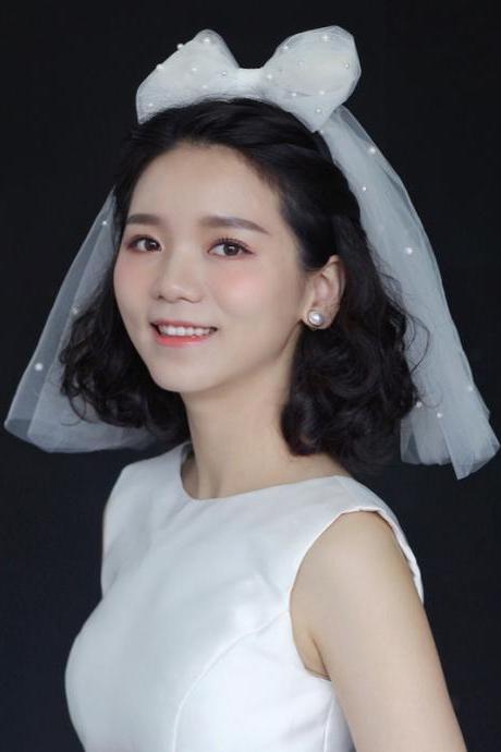 Bride veil, web celebrity brigade beat Sen tiara, simple new super fairy wedding dress accessories tiara