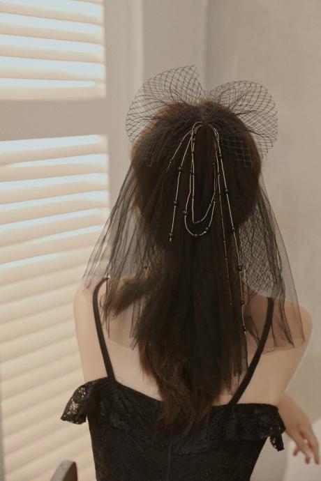 Retro Bridal Headdress, Fairy Sen Tiaras, Black Tiaras