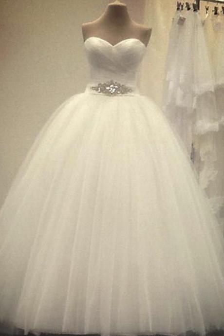 Bridal Wedding Dress, Strapless, Simple, Floor-length Wedding Dress,custom Made,self-created Handmade
