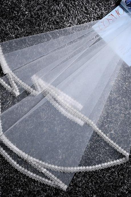 Lace Veil, Wedding Princess Veil, Retro Veil White