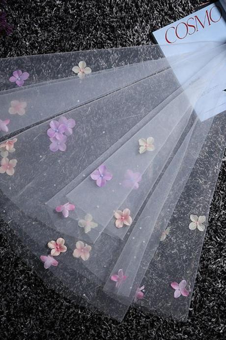 Bridal Veil, Pink Petals, Bridal Dress Accessories, Versatile Wedding Veil