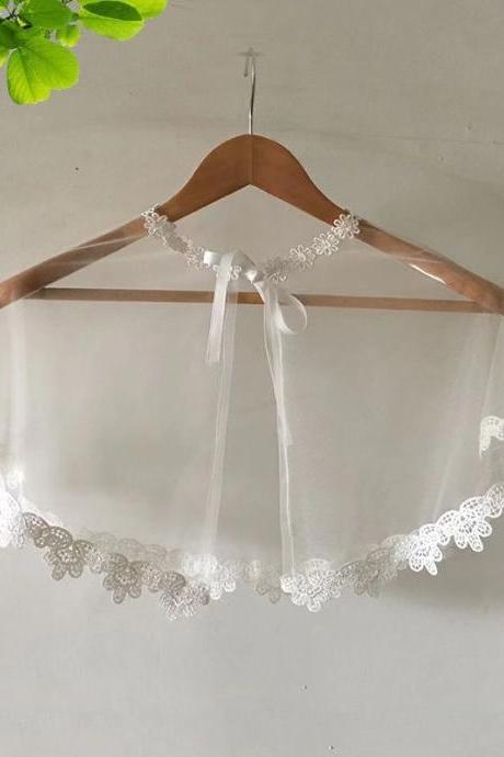 New, bridal shawl thin lace wedding coat cape, wedding dress shawl