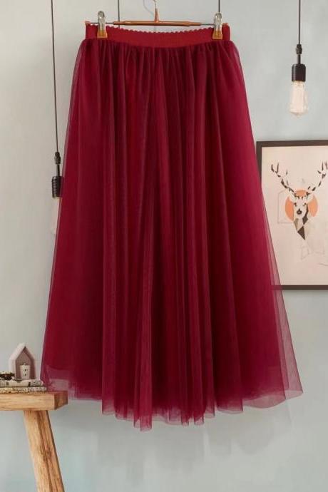 High Waist Tulle Skirt, Spring And Summer Elegant Fairy Gauze Skirt, 8m Large Skirt, A-line Skirt