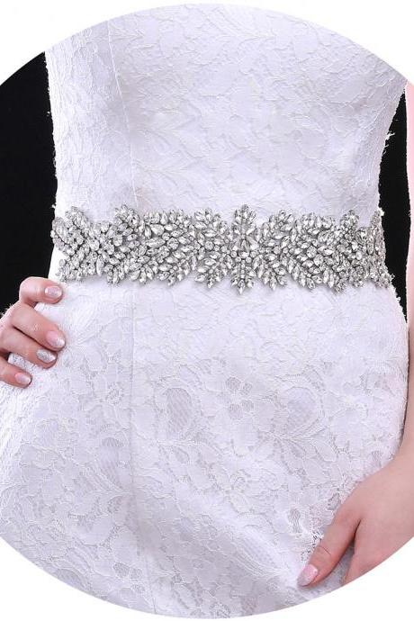 Ladies wide waist seal, large diamond bridal belt, high grade handmade diamond inset, thick belt, S420