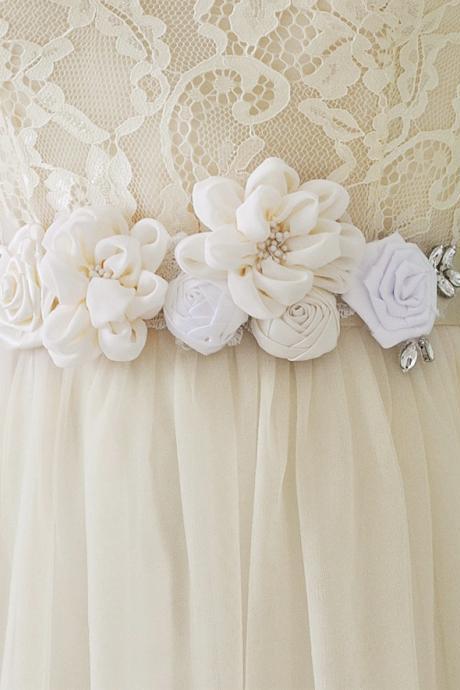 Mediterranean style, bridal belt, flower children&#039;s wear decoration, rose flower diamond waist seal, S320