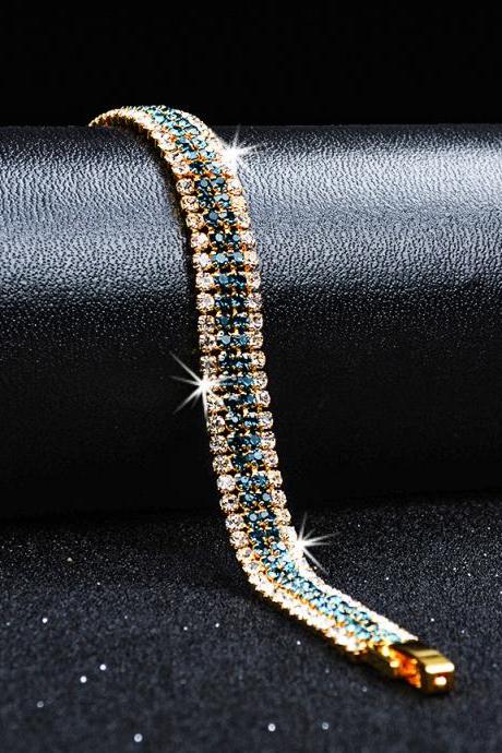 New, exquisite luxury, Roman crystal bracelet, golden simple full diamond bracelet, wholesale