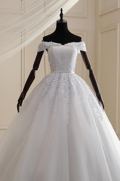 High Waist, Off Shoulder Bridal Dress, Spring And Summer, Simple Wedding Dress,custom Made