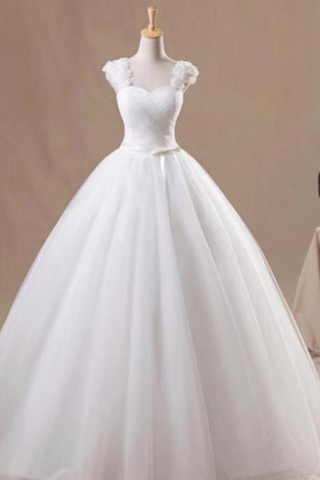 Strapless Wedding Dress, Sweet Princess Bouffant Dress ,white Wedding Dress,custom Made
