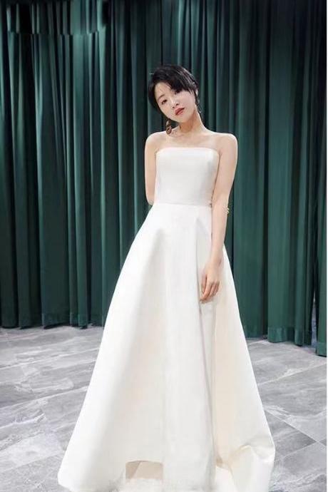 Strapless Bridal Dress,white Wedding Dress,sexy Bridal Dress,custom Made