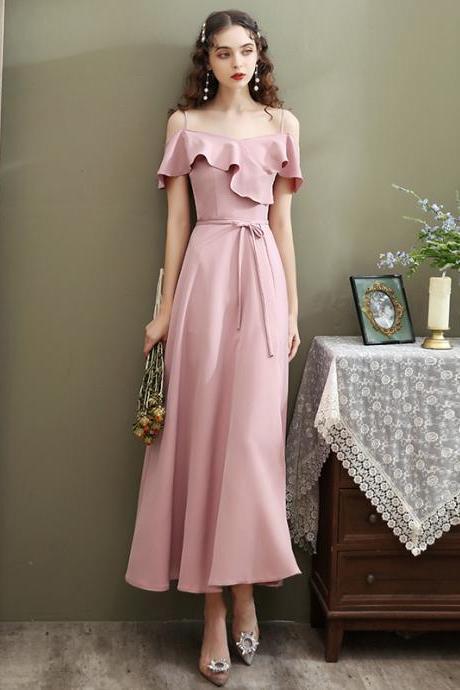 Charming,pink Bridesmaids Dress,daily Party Dress ,custom Made