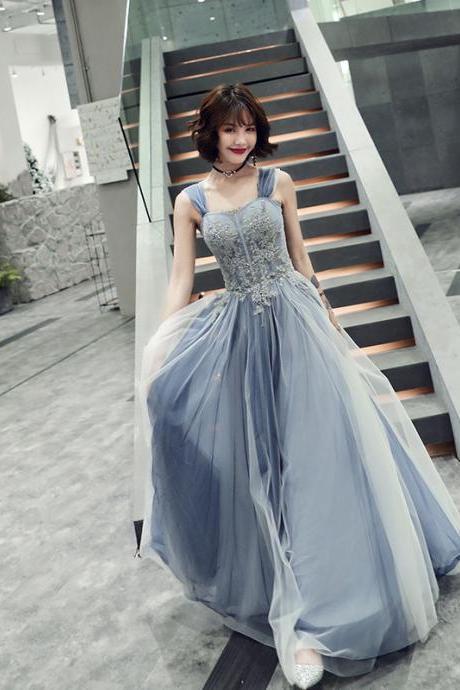 Dream,blue bridesmaids dress,off shoulder sexy party dress ,custom made