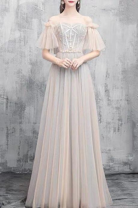 Charming Bridesmaid Dress,off Shoulder Prom Dress,custom Made