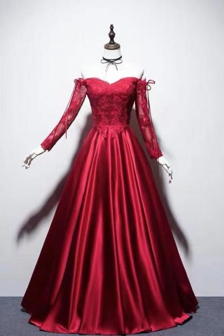 Burgundy Wedding Dresses Ball Gown - Long Sleeve Dresses | Women Dresses |  Luulla