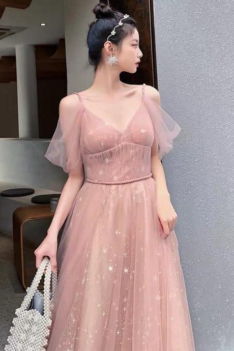 Fairy Dream Dress, Off Shoulder Party Dress, Pink Princess Dress,custom Made