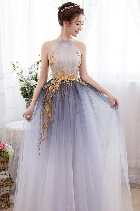 New style, stylish, elegant prom dress, halter neck graduation dress,custom made