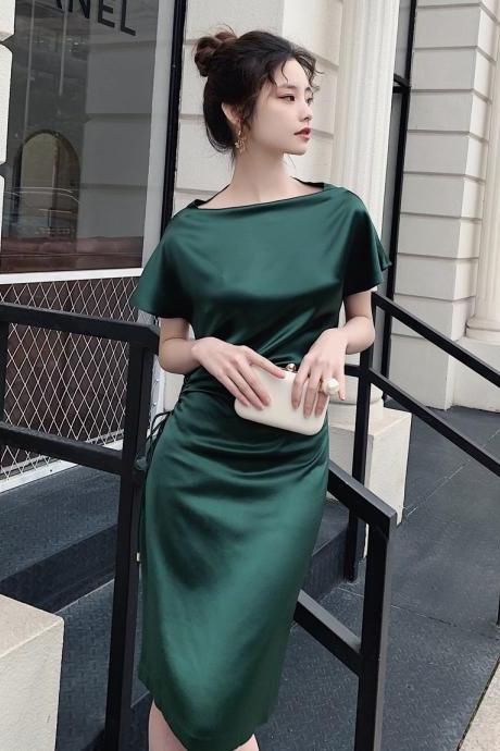 Small Green Evening Dress, Atmosphere Dress, Fashion, Daily Homecoming Dress,custom Made