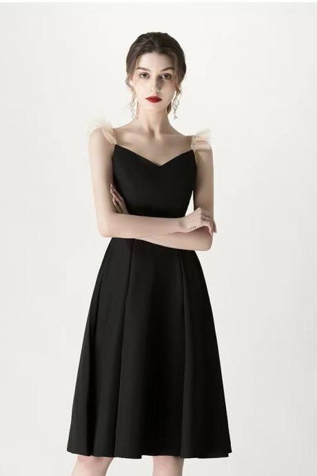 Glamour, Little Evening Dress, Black, Sexy Homecoming Dress , Simple, Graduation Party Dress,custom Made