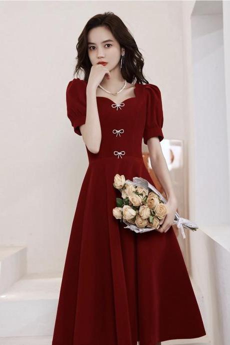 Sweetheart Graduation Dress,red Party Dress,short Sleeve Homecoming Dress ,custom Made