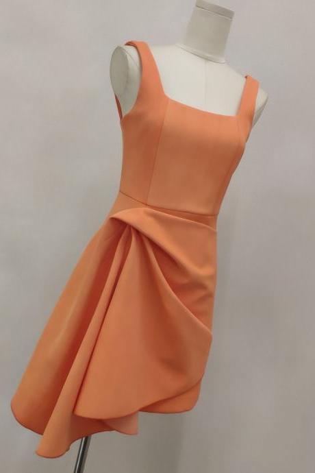 Sleeveless Party Dress,fashion Orange Dress,custom Made