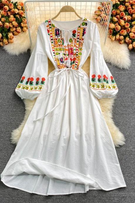 Ethnic style, seaside holiday dress, super fairy, Bohemian dress