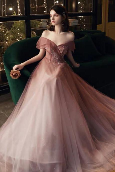Temperamental Bridesmaid Dress, Off Shoulder Partydress, Fairy Sexy Evening Dress,custom Made