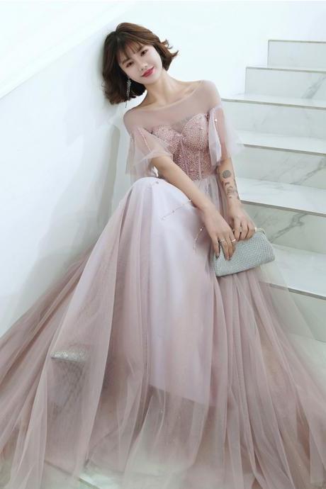 High Quality Pink Evening Dress, Temperament, Fairy Bridesmaid Dress, Princess Party Dress,custom Made