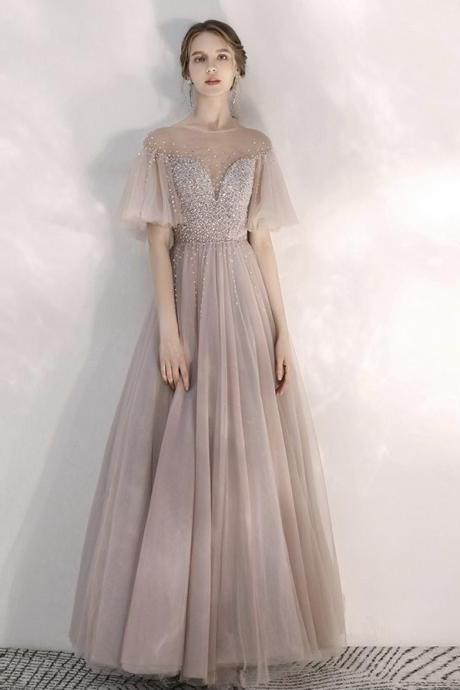 High Neck Prom Dress, Bridal Fairy Wedding Dress, Temperament Heavy Texture Party Dress,custom Made