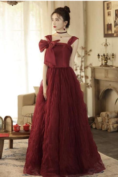 Halter prom dress, Burgundy party dress, sexy evening dress,Custom Made