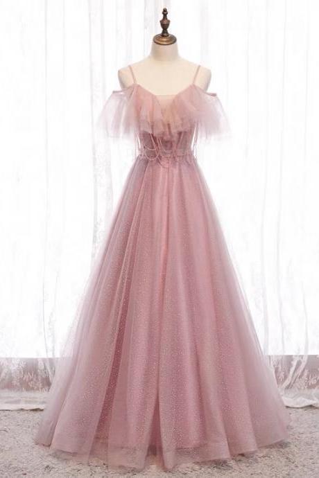Pink Halter Dress, Classy Birthday Party Dress,custom Made