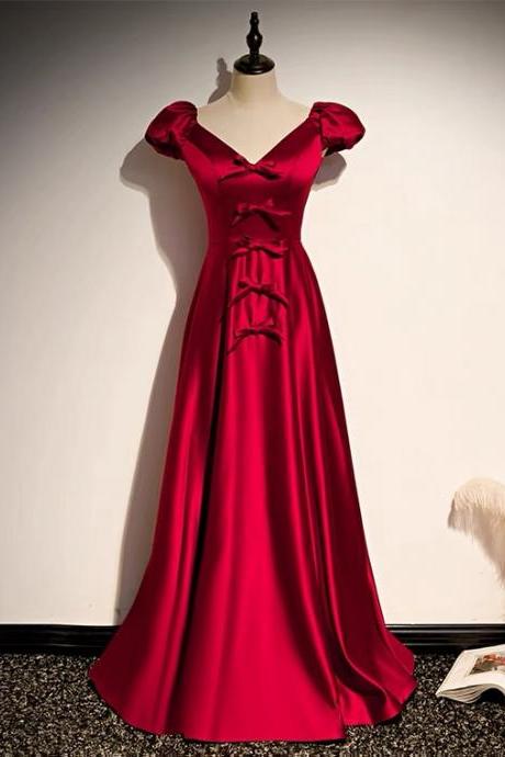 Red Dress, Elegant Party Dress,cut Long Prom Dress,custom Made