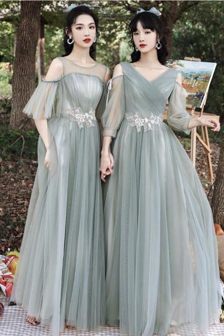 Light green bridesmaid dress, fairy sisters prom dress, fresh student party dress,custom made