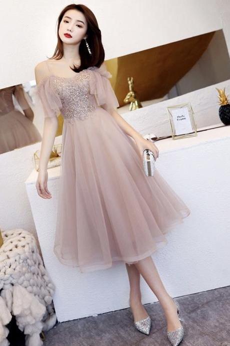Off-the-shoulder homecoming dresses, pink bridesmaid dresses, sweet birthday dresses,custom made