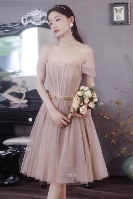 Off Shoulder Bridesmaid Dress, Pink Homecoming Dress, Princess Birthday Dress,custom Made