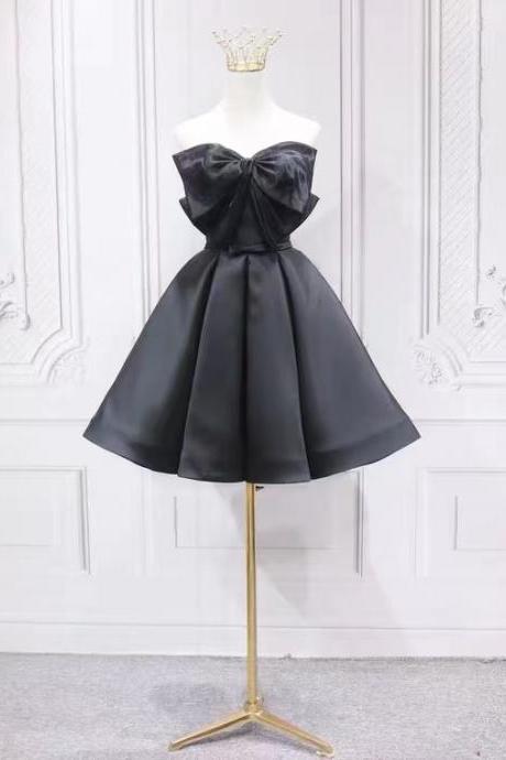 Black Fashion Homecoming Dress, Bow Tie Birthday Party Dress,homecoming Dress,custom Made