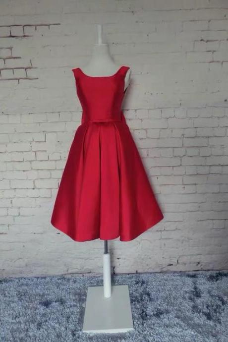 Stylish Slim Backless Homecoming Dress,satin Party Dress, Red Graduation Dress,custom Made