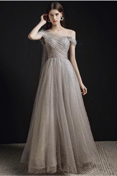 Queen's Party dress, sparkling fairy prom dress,gray dress,custom made
