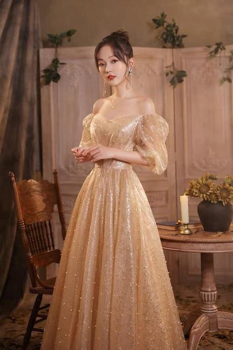 Gold Birthday Dress, Dream Fairy Princess Dress, Bow Tie Dress, Custom Made