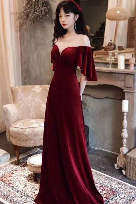 Elegant Prom Dress,velvet Evenging Dress ,charming Bodycon Dress, Custom Made