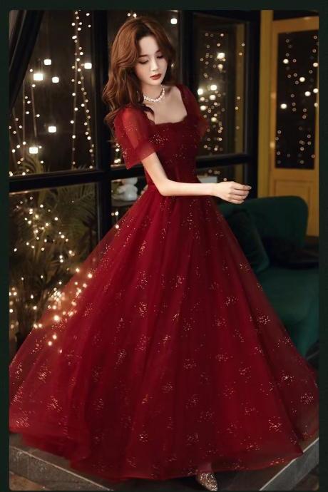 Elegant prom dress,tulle party dress,red prom dress, homecoming dress,custom made