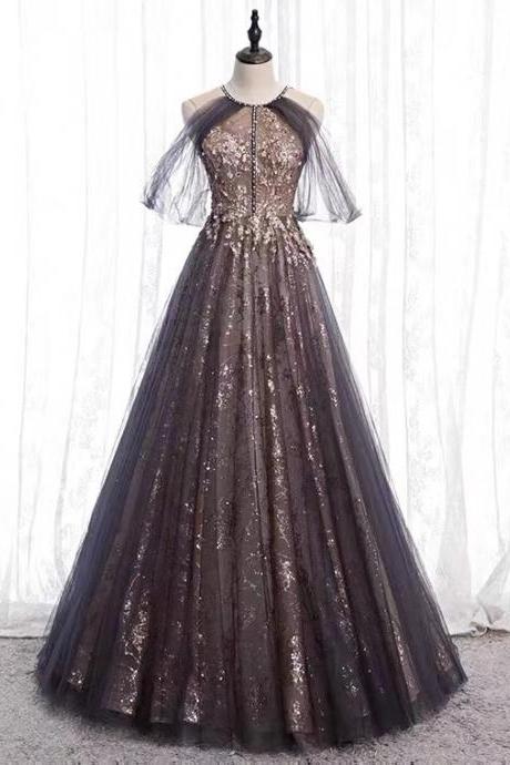 Hanging Neck Evening Dress, Elegant Prom Dress, Fairy Dress,custom Made