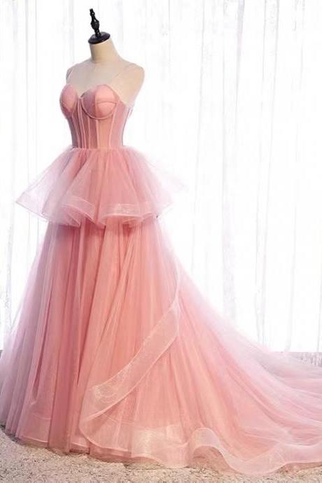 Strap Evening Dress, Fairy Temperament Dress, Trailing , High-grade Texture Party Dress,custom Made