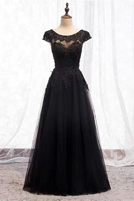 Long Prom Dress, Black Dress, Formal Evening Dress,,custom Made