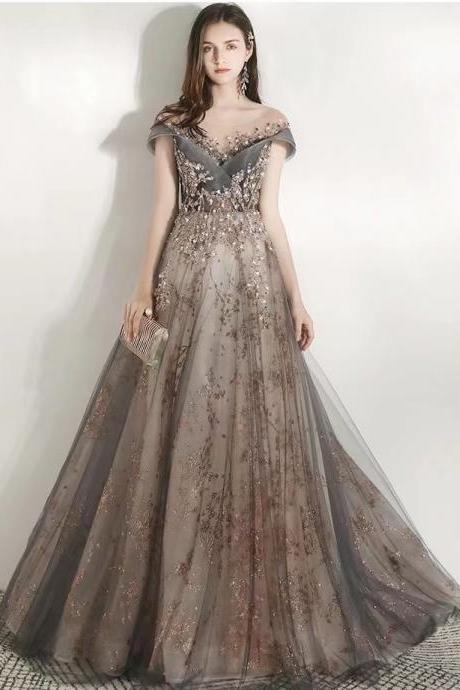 Unique shining evening dress, hot style, quality of high-grade light luxury dress, atmospheric prom dress ,custom made